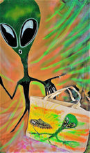 Tote Bag for GMC and Alien lovers, handpainted exclusive design..." intergalactic shopping will never be the same!"