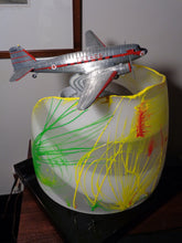 DC-3 flight-light sculpture "Eye of the Storm" glass, paint and light sculpture - original multi-dimensional artwork