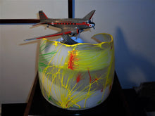 DC-3 flight-light sculpture "Eye of the Storm" glass, paint and light sculpture - original multi-dimensional artwork