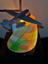 DC-3 flight-light sculpture "Eye of the Storm" glass, paint and light sculpture - original multi-dimensional artwork