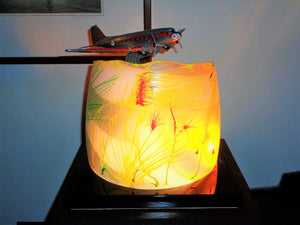 DC-3 flight-light sculpture "Eye of the Storm" glass, paint and light sculpture - original multi-dimensional artwork