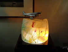 DC-3 flight-light sculpture "Eye of the Storm" glass, paint and light sculpture - original multi-dimensional artwork