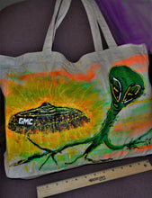 Tote Bag for GMC and Alien lovers, handpainted exclusive design..." intergalactic shopping will never be the same!"