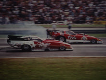 Mongoose McEwen vs. Ace McCulloch, Nitro Funny Cars- photograph 1986 Summernationals