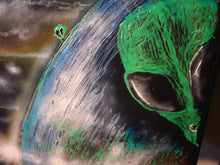 shopping/market tote Alien inspired for Out-of-This World Market trips-artist Hand Painted unique