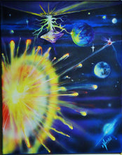 space art - original painting "extraction" -acrylic on canvas