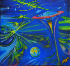 UFO painting on canvas "Harry's GTX Mini"