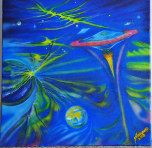 UFO painting on canvas "Harry's GTX Mini"