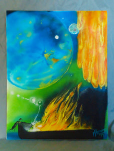 painting on canvas "El Paso, we have a problem..."